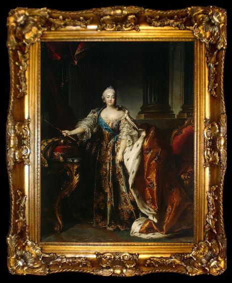 framed  Louis Tocque Portrait of Empress Elizabeth Petrovna, ta009-2